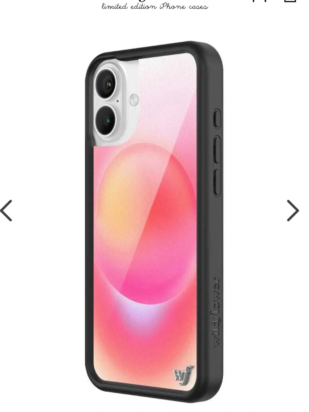 Wildflower Pink and Coral Gradient iPhone 15 Case with Black Bumper